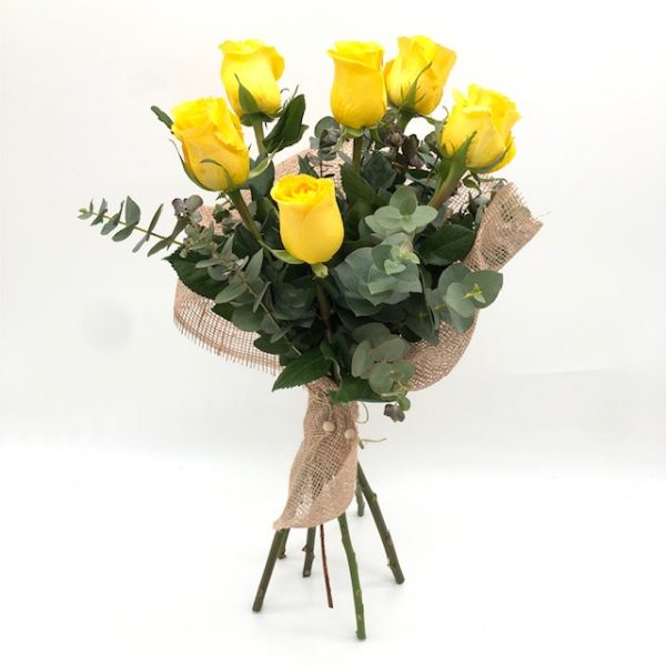 Alegría 6 rosas amarillas